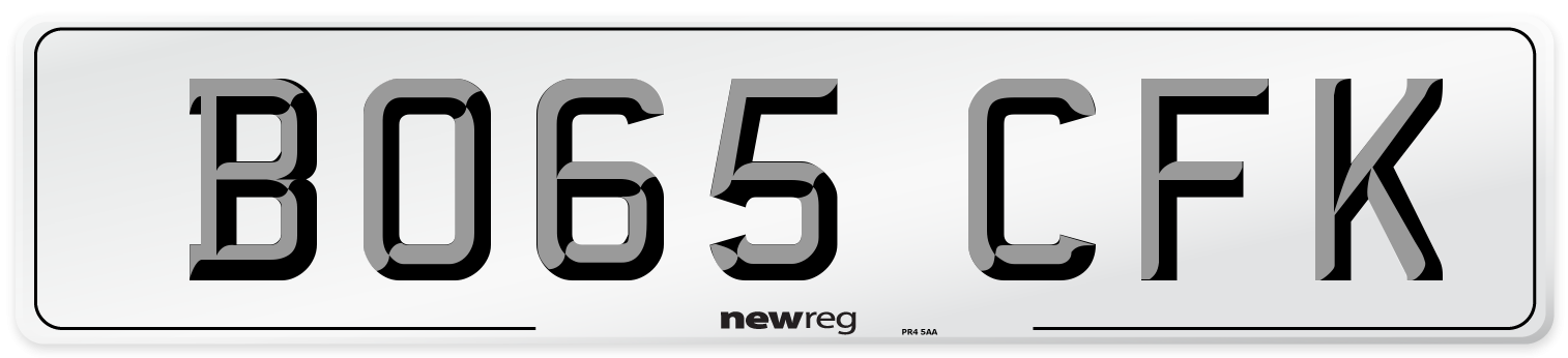 BO65 CFK Number Plate from New Reg